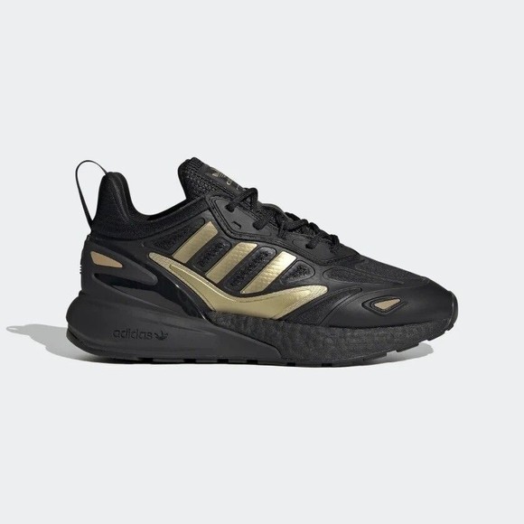 KID'S Adidas Originals Zx 2K Boost J Black Gold Metallic GZ7484